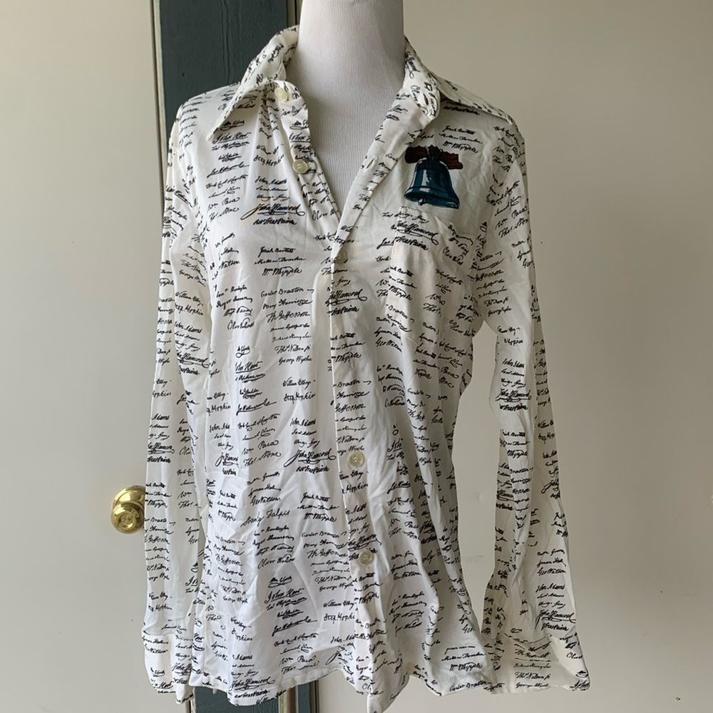spire california liberty bell button down – signature print blouse